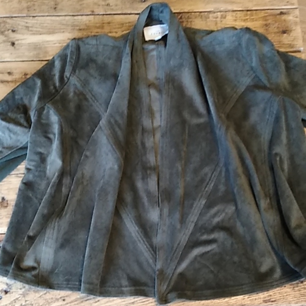 Army Green Suede Blazer | Medium